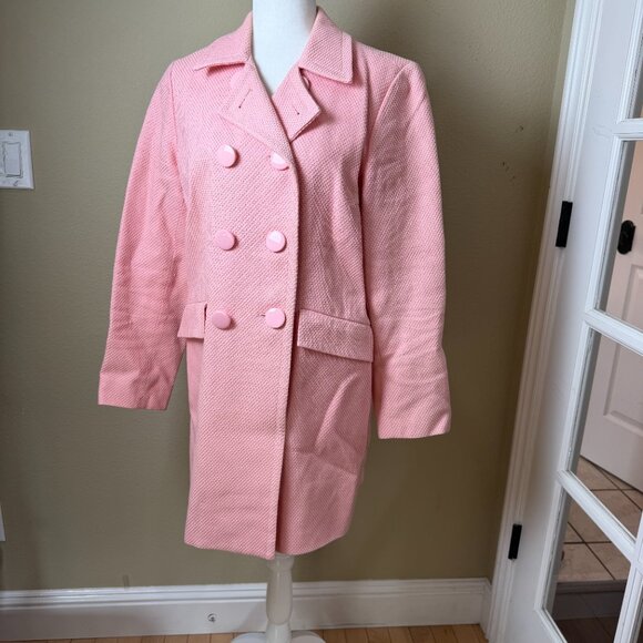 Vintage INC Pink Double Breasted Long Line Blazer Coat jacket Pink Size Large - Picture 2 of 11